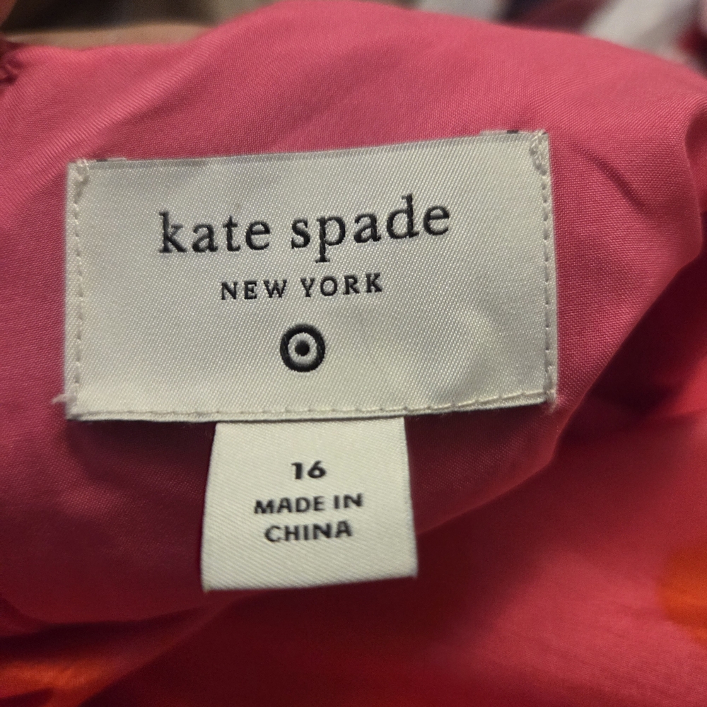 Kate Spade Pink and Red Floral Dress Size 16 - Picture 3 of 4